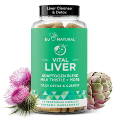 Eu Natural Vital Liver Cleanse bottle on shelf for daily liver support and digestion