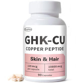 Euphea GHK-Cu peptide bottle highlighting premium copper peptide for skin and hair care.