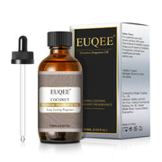 EUQEE coconut fragrance oil bottle with glass dropper for precise scent control