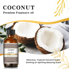 Amber EUQEE coconut fragrance oil bottle protecting scent from light exposure