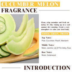 EUQEE cucumber melon diffuser scene for fresh room ambiance