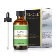 EUQEE Green Tea Fragrance Oil bottle ready for diffusion and long-lasting aroma.
