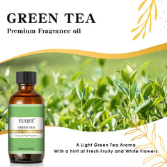 EUQEE Green Tea Fragrance Oil dropper close-up for precise scent control.
