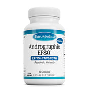 EuroMedica Andrographis EP80 bottle with capsules for immune support and liver health.