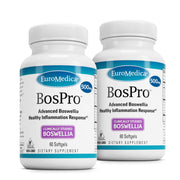 EuroMedica BosPro bottle pour shows softgels for daily lung support.