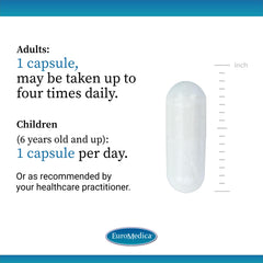 EuroMedica bottle dispensing scene illustrating easy daily dosing.
