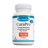 EuroMedica CuraPro bottle pouring, turmeric-curcumin blend for antioxidant support