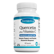 EuroMedica Quercetin Plus Vitamin C bottle front for daily immune support.