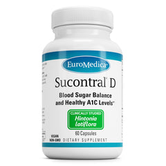EuroMedica Sucontral D bottle front view with vegan capsules for metabolism support