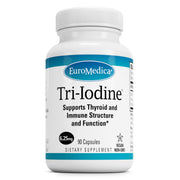 EuroMedica Tri-Iodine bottle and label for thyroid support and immune wellness.