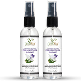 EuroSpa Aromatics lavender-eucalyptus pillow mist bottle pour for calming evenings.