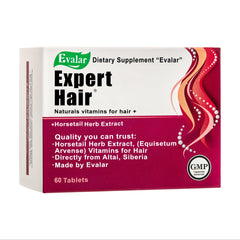 Evalar Expert Hair Horsetail bottle front for daily hair vitality support