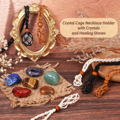 Evatage black crystal cage necklace 25-35mm bold centerpiece for focus