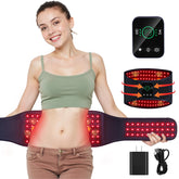 EVATEALE red light therapy belt worn around the waist for targeted relief.