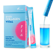 Ever Collagen Vital Electrolytes powder bottle ready for hydration after a workout.