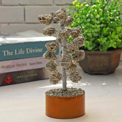 Ever Vibes Pyrite Crystal Tree closeup gemstones showcasing glints and natural allure.