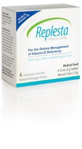 Everidis Replesta orange chewable wafers pack shot, on-the-go snack, convenient