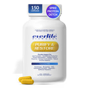 Everlife Spike Protein Detox bottle shows a full body detox concept for daily wellness.