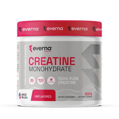 EVERNA Creatine Monohydrate powder bottle ready for high-intensity workouts.