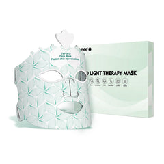 EVFOFO 7-color LED mask front view with soft green silicone for at-home skincare.