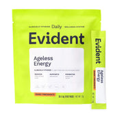 EVIDENT WELLNESS Ageless Energy orange-pomegranate stick pack for on-the-go vitality.