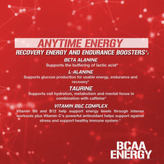 EVL BCAAs Energy label and branding showing fruit punch flavor