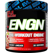EVL ENGN intense preworkout can with Cherry Limeade for lasting energy during sessions