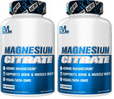 EVL Magnesium Citrate Capsules pack shot highlighting pure magnesium for daily muscle support