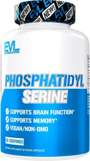 EVL PhosphatidylSerine bottle close-up for brain health support and focus