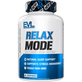 EVL RelaxMode bottle front showing calm sleep support for nightly routine