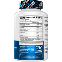 EVL RelaxMode bottle label emphasizing vegan, non-GMO formula