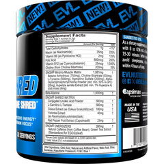 EVL Ultimate Pre Workout Blue Raz scoop for easy-dose energy and focus before training