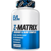 EVL ZMatrix bottle on desk highlighting recovery formula for athletes.