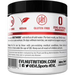 Evlution BeetMode pre-workout mixer image shows easy blending with liquids