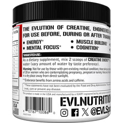 EVLUTION Creatine Energy drink in glass showing vibrant Rocket Pop flavor