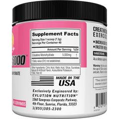 EVLUTION Creatine5000 post-workout mix in glass highlights recovery potential.