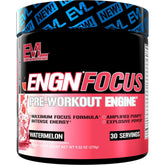 EVLUTION ENGN Focus watermelon powder ready for a focused, energized workout