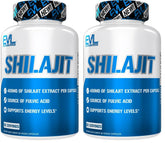 EVLution Shilajit bottle closeup highlighting energy support formula.