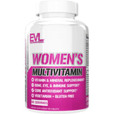 Evlution Women's Multivitamin bottle front view highlighting daily wellness support.