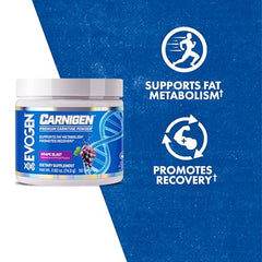 Evogen Carnigen powder dissolving in a glass of water for convenient use.