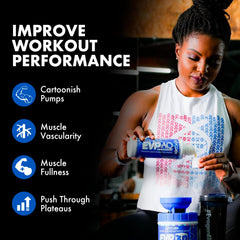 Evogen EVP AQ label clearly indicating low-stimulation, clean energy formula