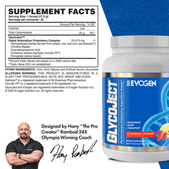 GlycoJect powder scooped for pre-workout energy boost