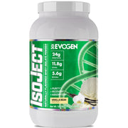 Evogen Isoject Naturals vanilla bean can, ultra-pure whey for clean recovery