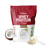 Evolution Advance Fit and Slim Blend canister shows grass-fed whey for clean protein.