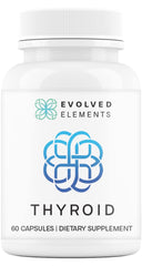 Evolved Elements Thyroid bottle front view for daily energy and focus support.