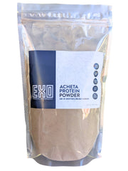EXO Pure Acheta cricket protein powder packaging, a dairy-free protein option.