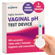 Exploro vaginal pH test device pack 5, convenient at-home pH monitoring.