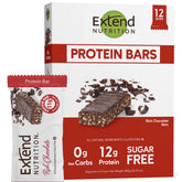 Extend Bar rich chocolate bar on plate, ideal post-workout protein boost