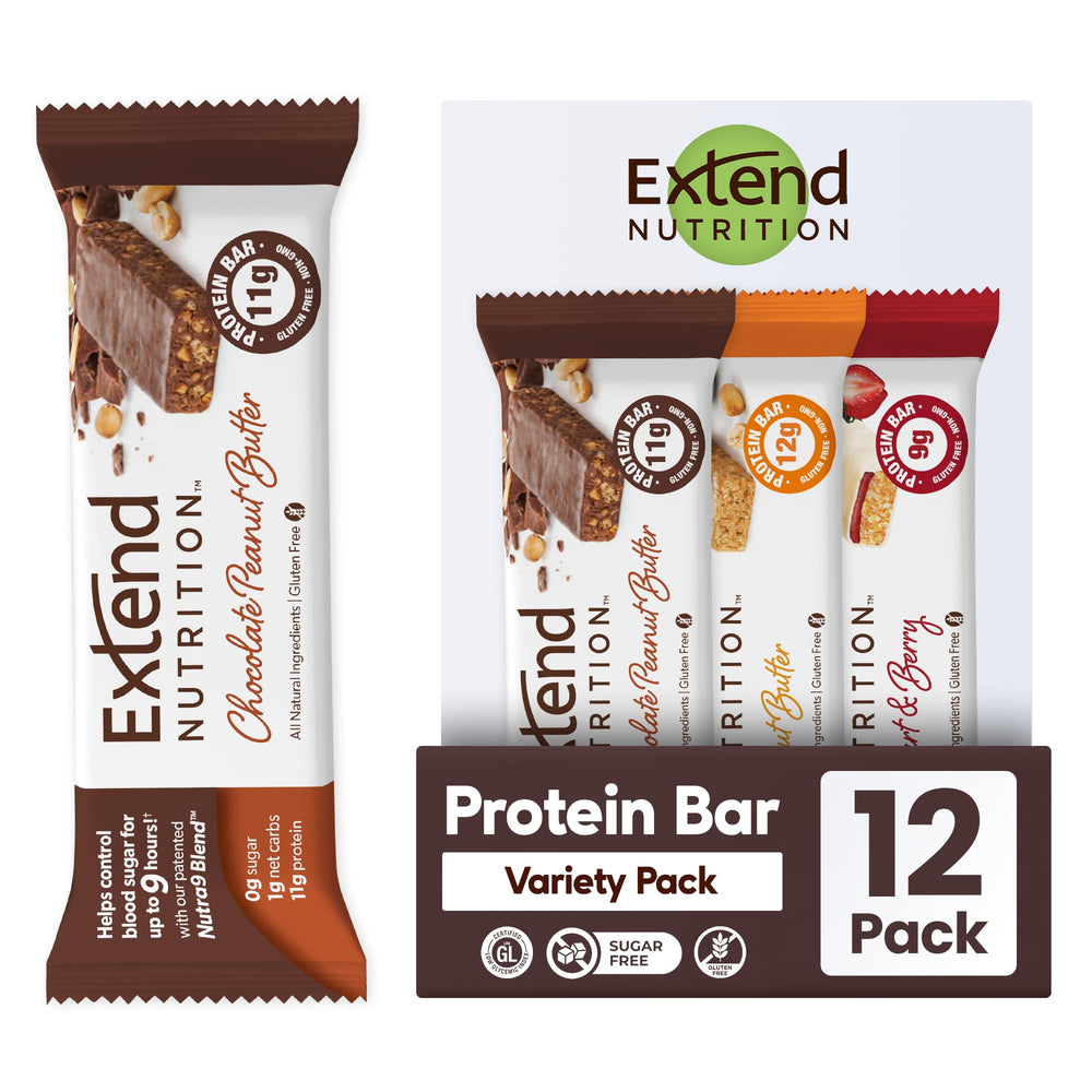 Extend Sugar Free Protein Bars variety pack for balanced energy and appetite control