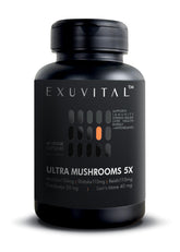 EXUVITAL 5 Mushroom Blend bottle front view for daily energy and balance